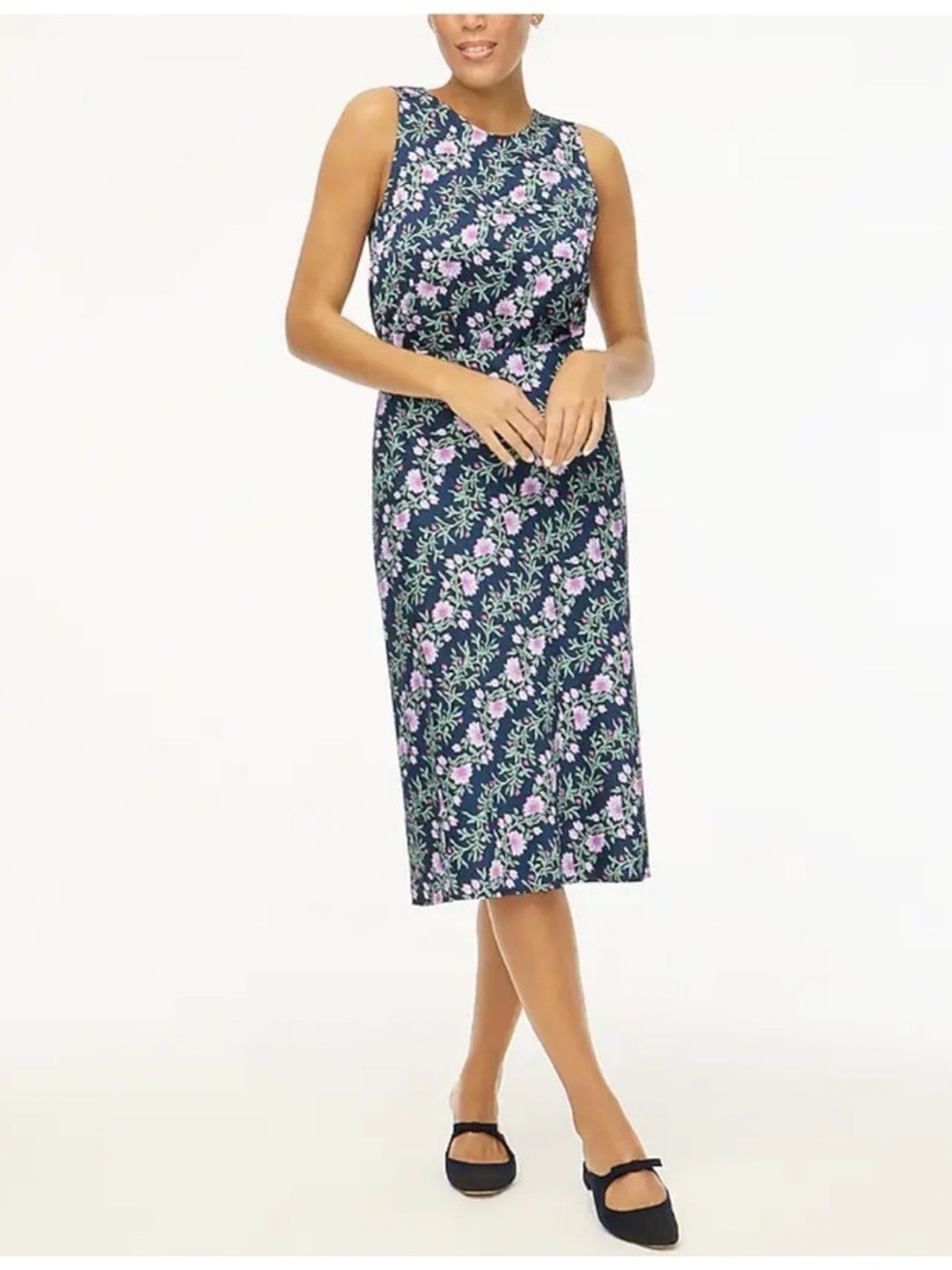 NEW J.Crew Factory Printed Bias Slip Skirt & Top Set Antique Navy Vintage Floral - Picture 1 of 12